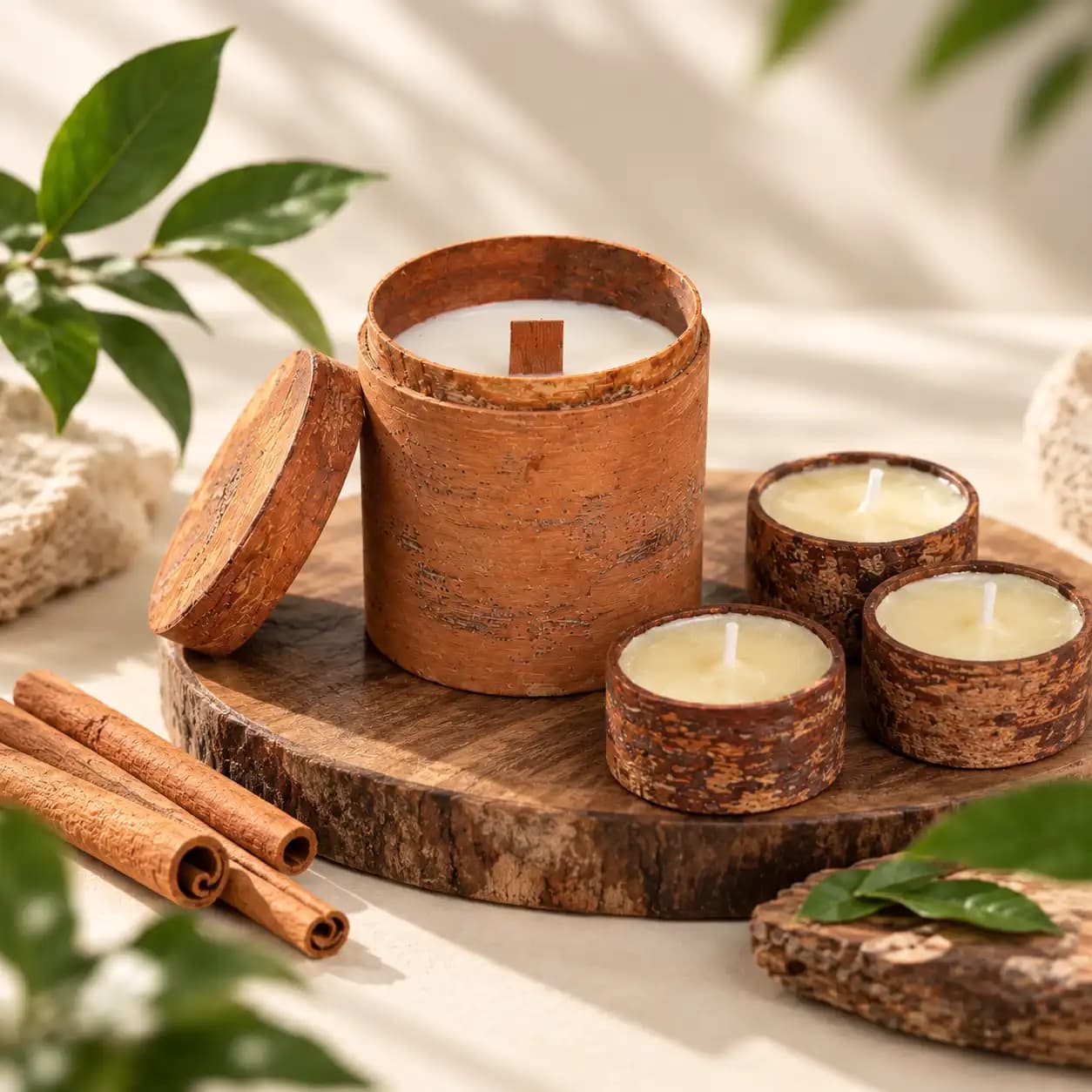 Nến thơm vỏ thân quế